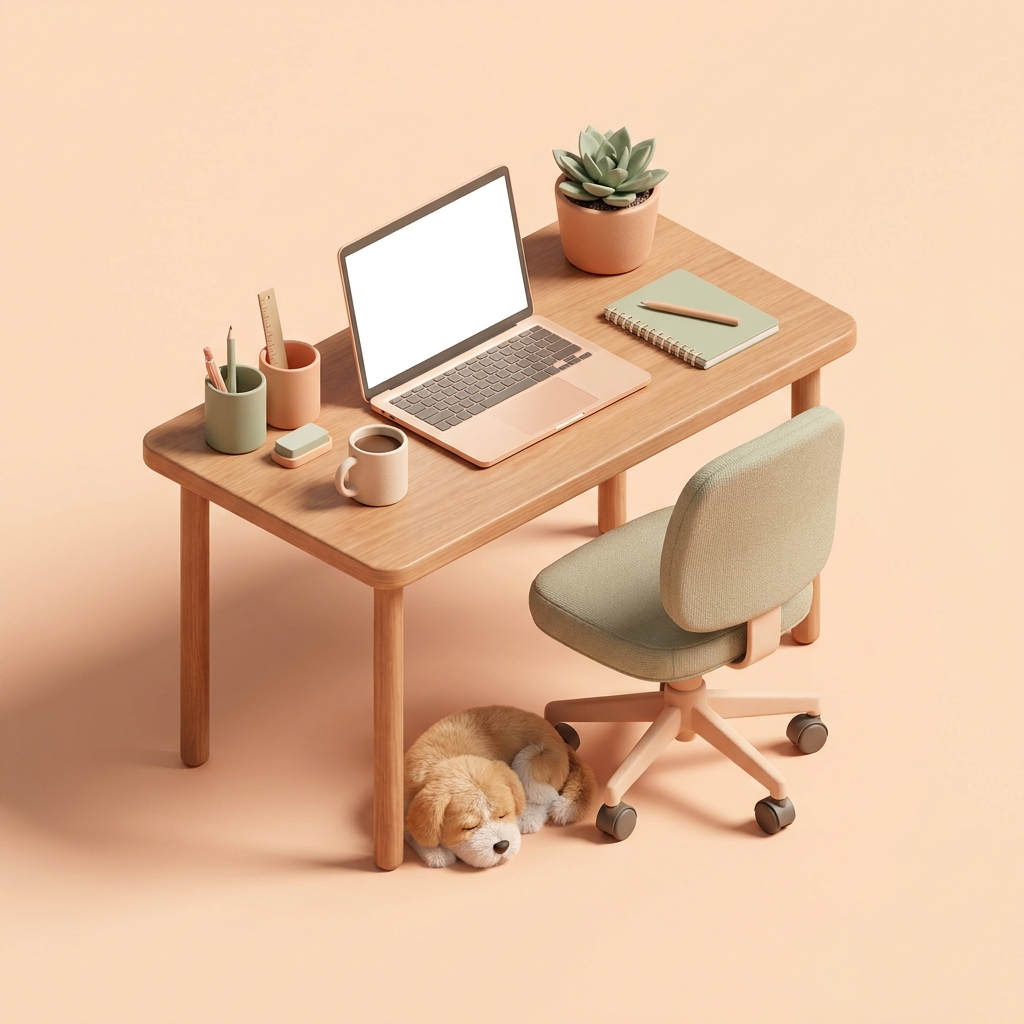 sample image — isometric SME owner's office desk