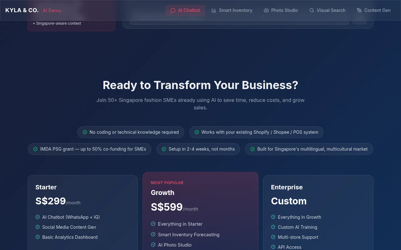 Kyla & Co - AI Storefront for SME Fashion Retail