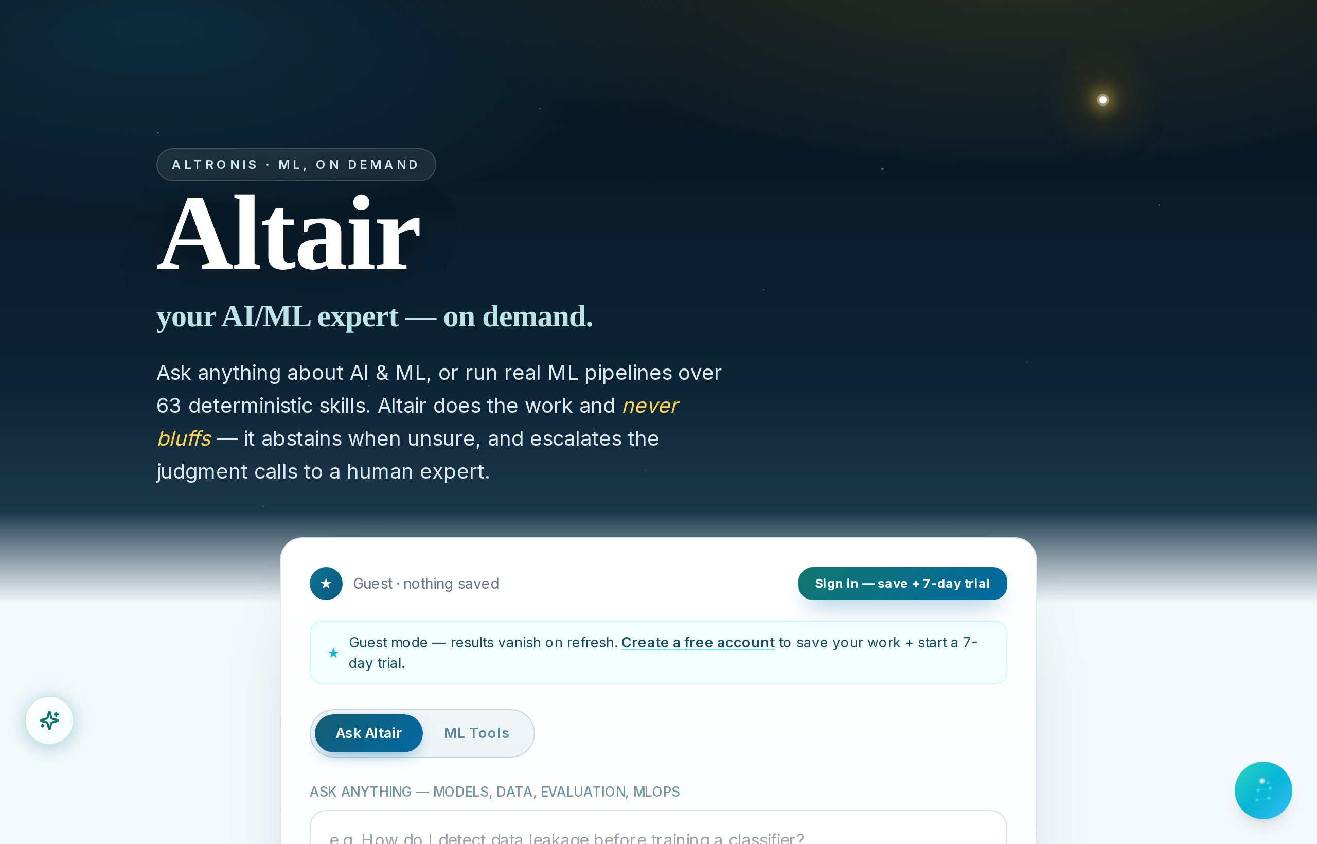 Altair - AI/ML Expert as a Service