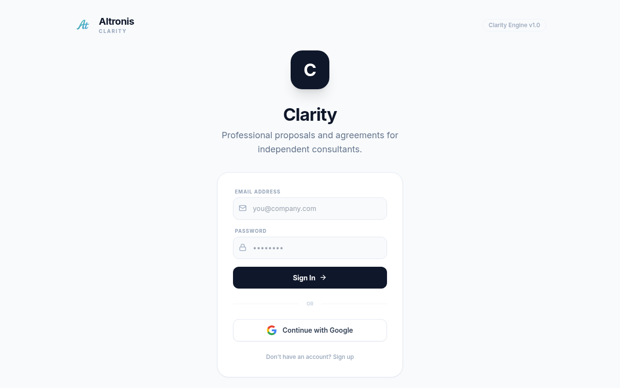 Clarity — Consulting Proposal Platform